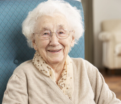 Elderly woman smile